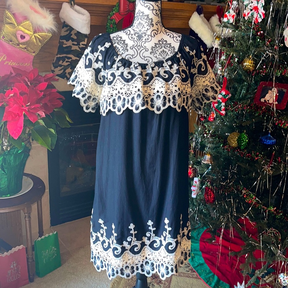💗3/$12💗 Fever Women’s Embroidered Lace Floral Appliqué Dress